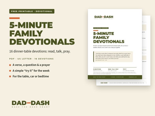 Cover of the Dad-Dash 5-Minute Family Devotionals PDF